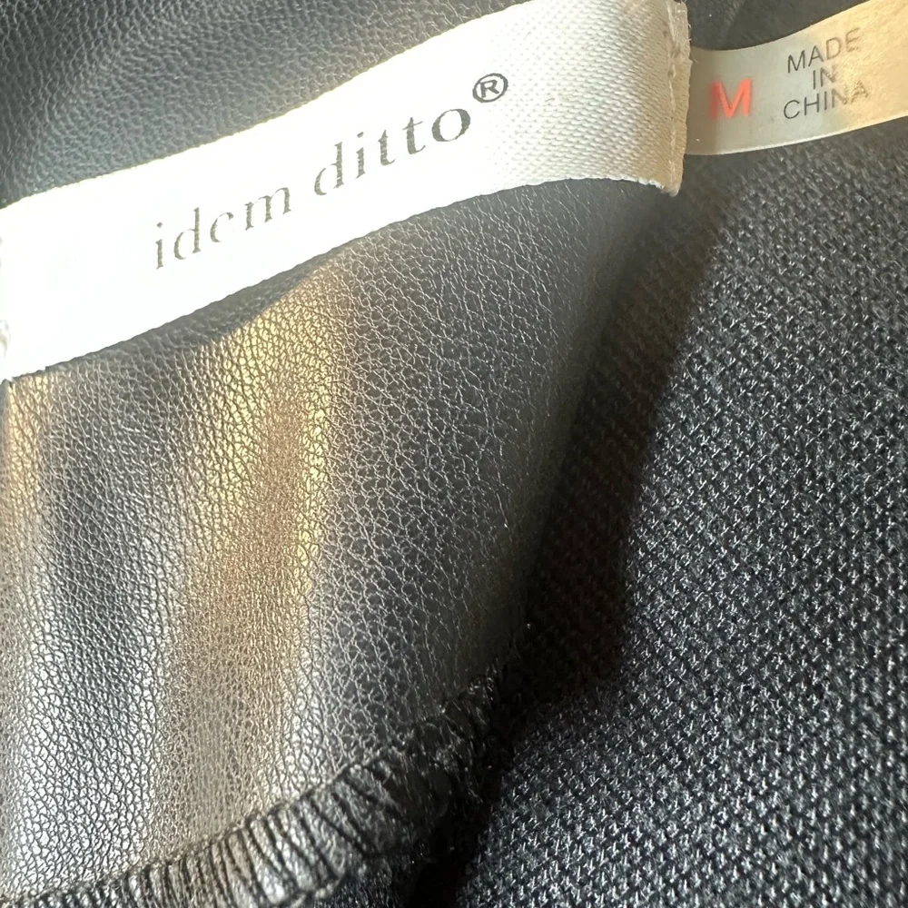 Idem Ditto Elegant Black Faux Leather Dress - Picture 5 of 5